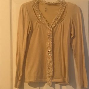 Future Paradise Anthropologie Cream Top Sz S